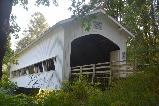 white covered bridge